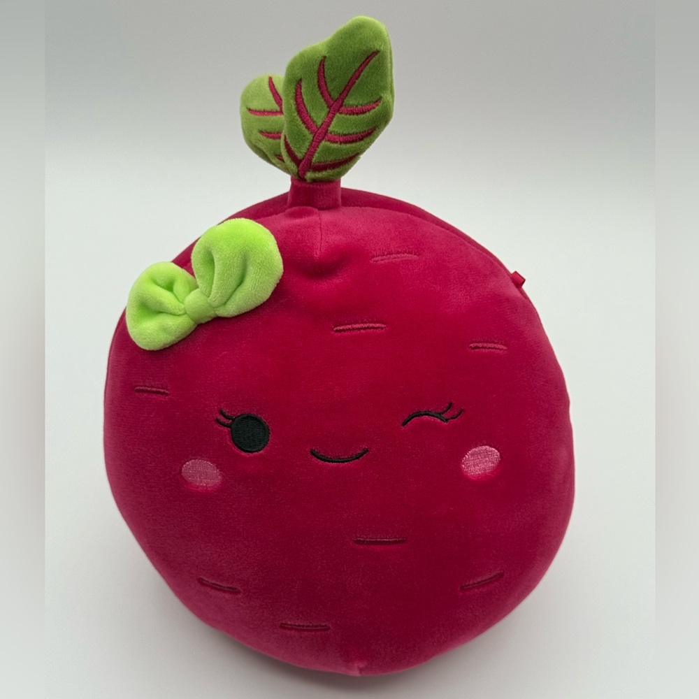 Squishmallows Claudia Beet Magenta Color Plush Toy with Bow 9"